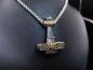 Preview: Exquisite Mjölnir pendant with Golden Valknut