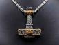 Preview: Exquisite Mjölnir pendant with Golden Valknut