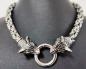 Preview: Byzantine stainless steel chain with imposing wolf heads