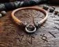 Preview: Natural Solid Leather Necklace with Wolf Heads – Earthy & Powerful Viking Style