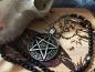 Preview: Large pentagram on agate - stainless steel