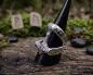 Preview: Thorhammerring mit Einzel-Mjölnir und Futhark Runen