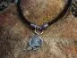 Preview: Thick wolf leather chain with rune raven