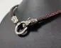 Preview: Dark Brown Wolf Head Leather Necklace – Nordic Stainless Steel Wolves
