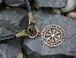 Mobile Preview: Bronze Vegvisir on dragon leather necklace