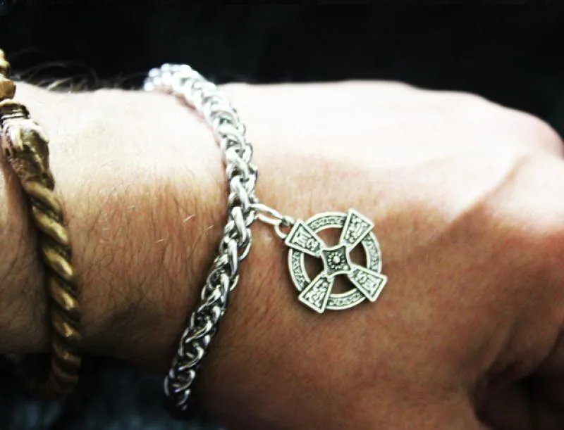 Stainless steel bracelet Celtic cross