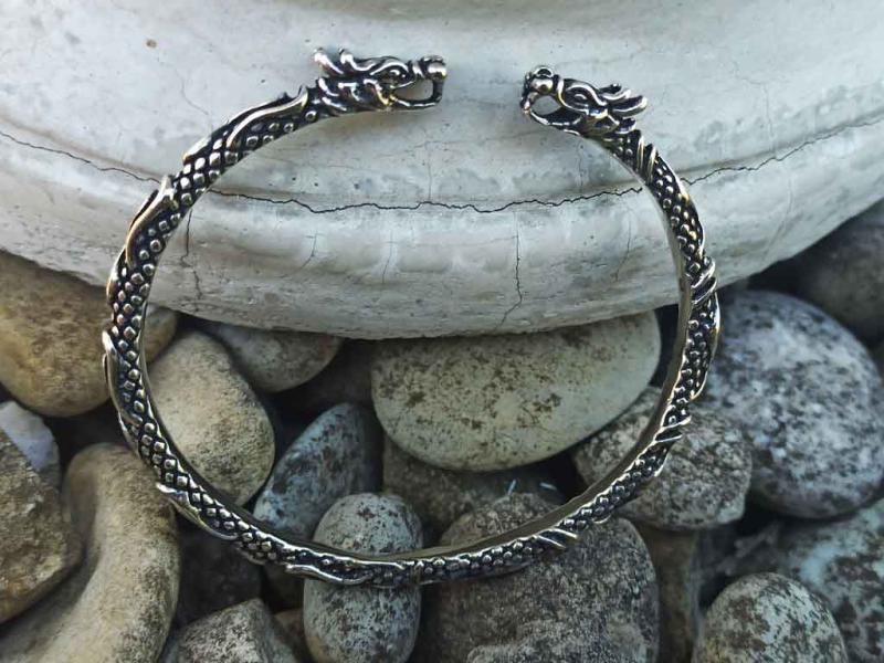 Wikinger Silberarmreif Midgardschlange