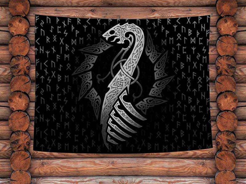 Wandbehang Wikinger Drachenboot