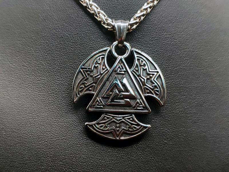 Valknut-Axt-Amulett aus Edelstahl