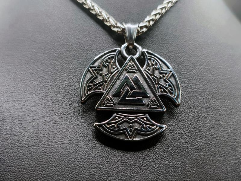 Valknut-Axt-Amulett aus Edelstahl
