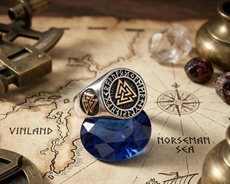 Wotansknoten Ring in silber/gold aus Edelstahl