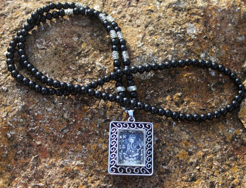 Ganesha an Achat Perlenkette