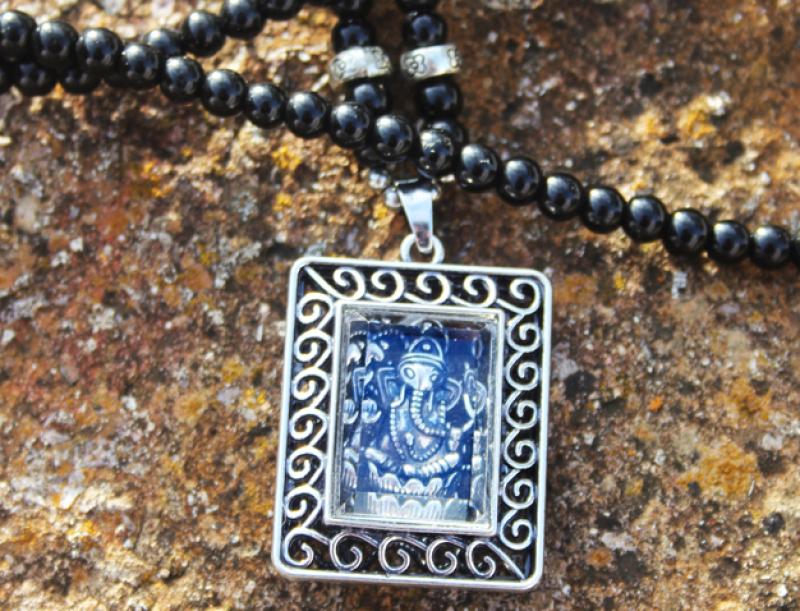 Ganesha an Achat Perlenkette