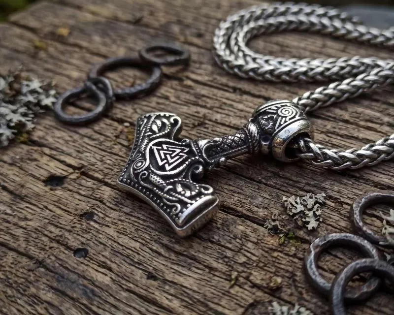Runes - Valknut Stainless Steel Thorhammer
