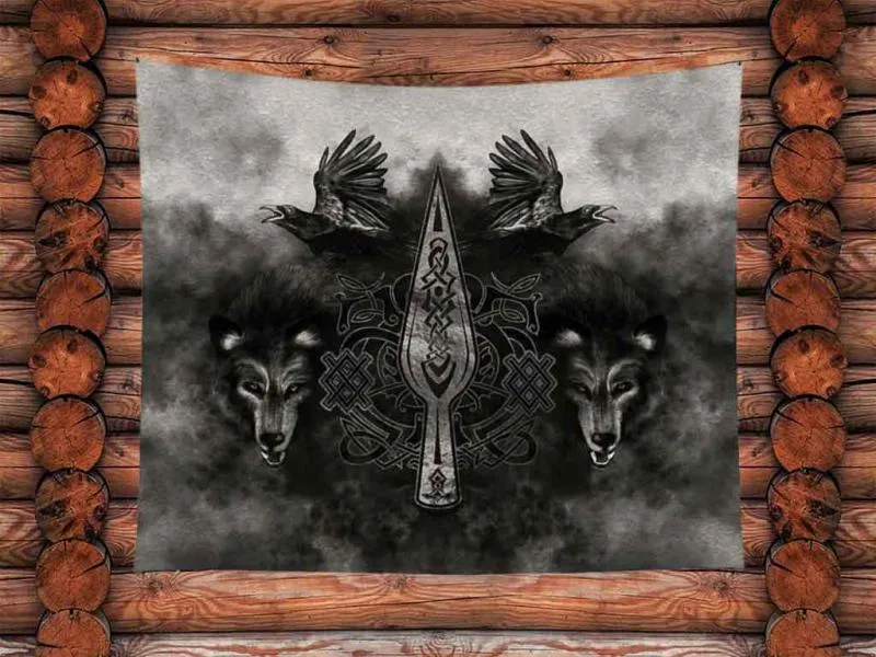 Gungnir and Odin's animals wall cloth Gungnir and Odin's animals wall cloth