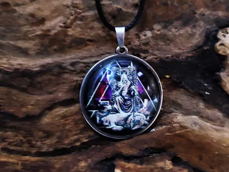 Amulett Odin auf Thron Edelstahl