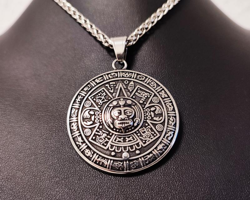 Aztec Sun Pendant Stainless Steel