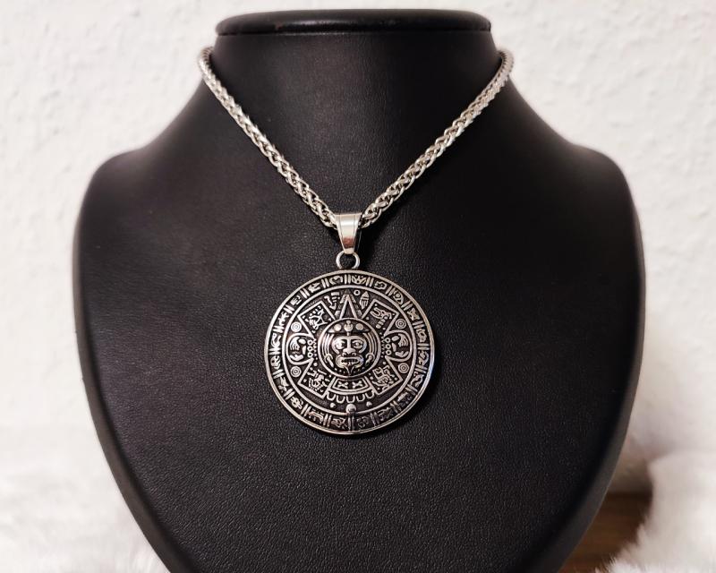 Aztec Sun Pendant Stainless Steel