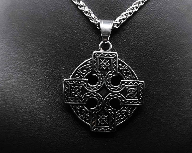 Celtic cross with various Celtic knots