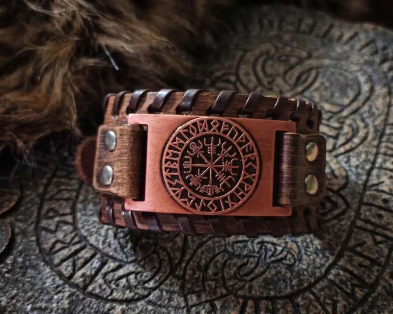 Lederarmband Vegvisir