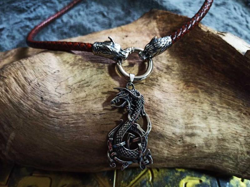 Midgard snake leather chain