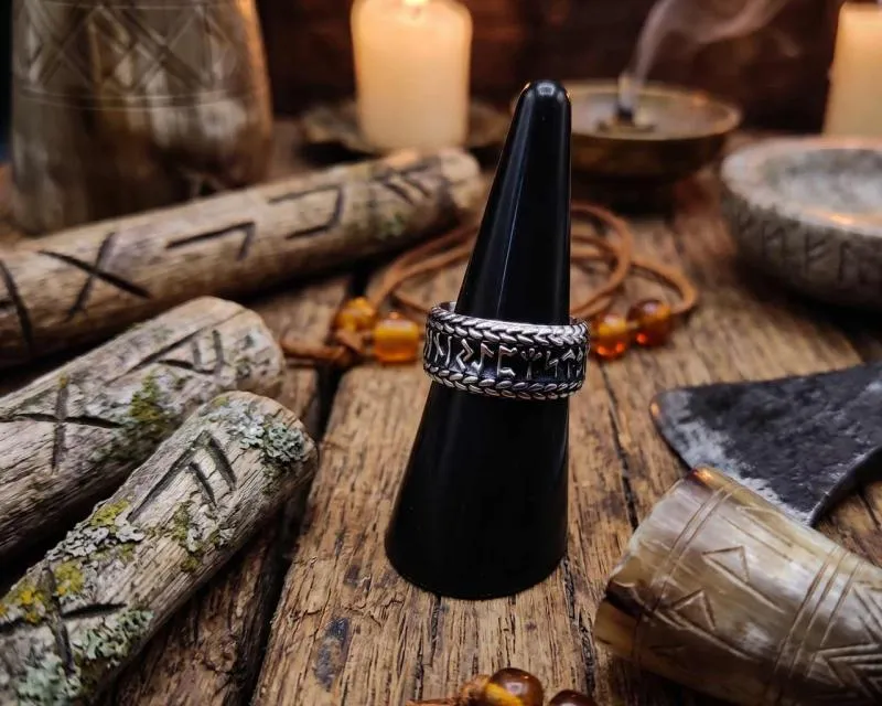 Futhark Edelstahl Runen Ring