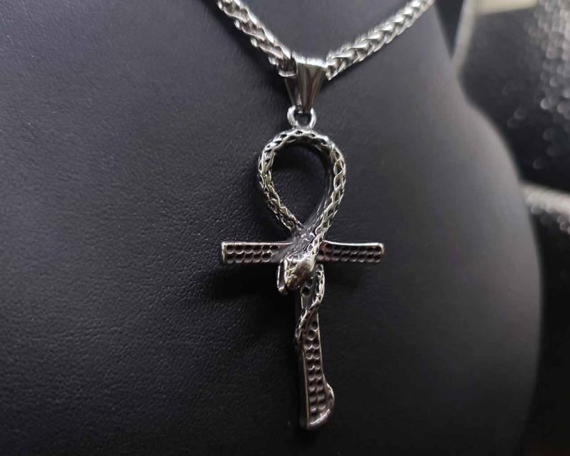 Ankh-shaped snake pendant