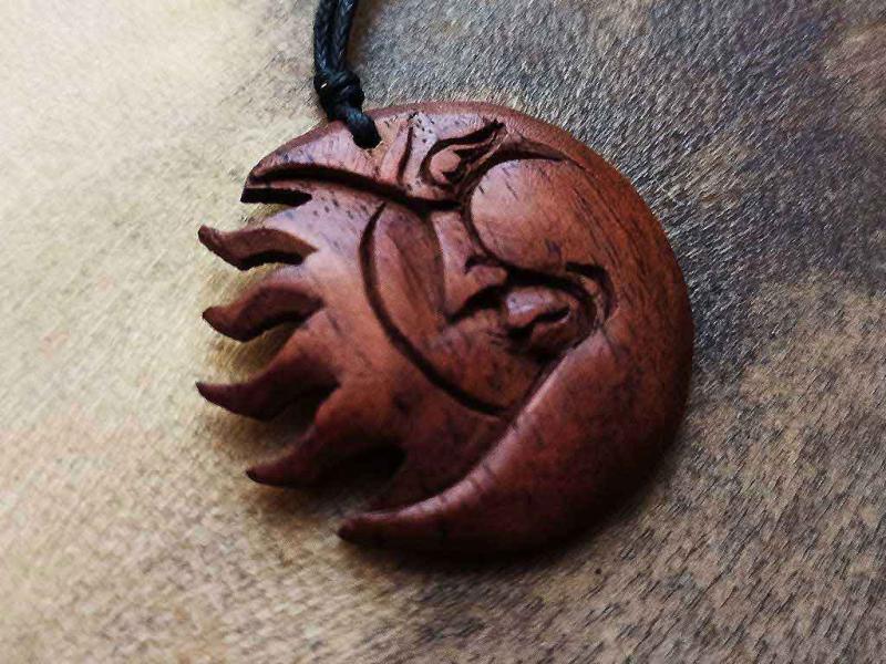 Handcrafted sun and moon