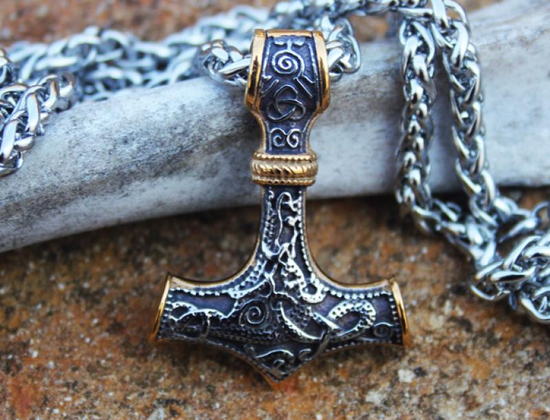 Edelstahl Gold Thorhammer