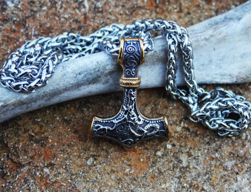 Edelstahl Gold Thorhammer