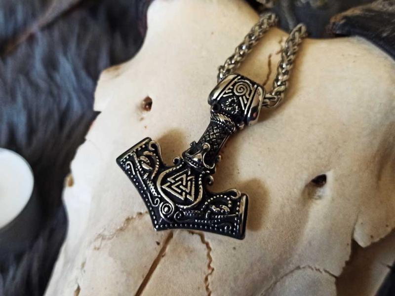 Runen - Valknut Edelstahl Thorhammer