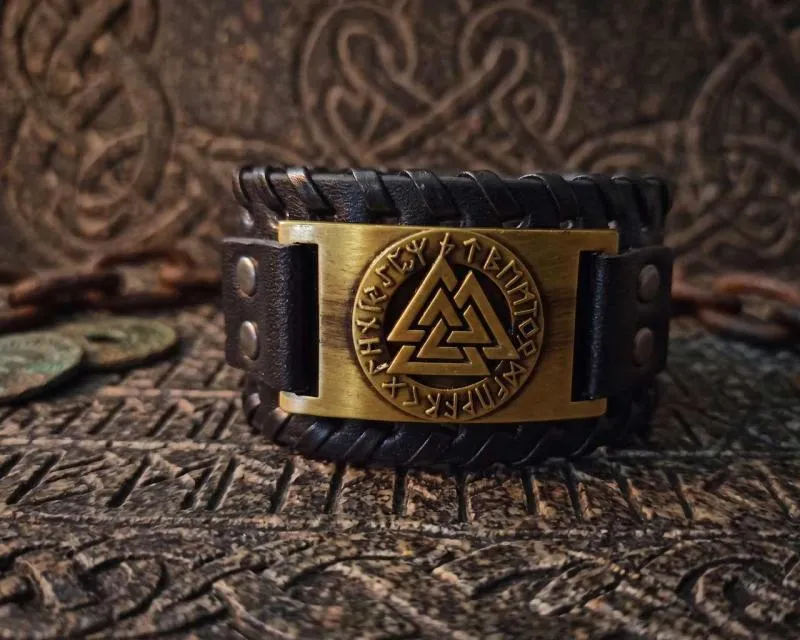 Valknut Lederarmband