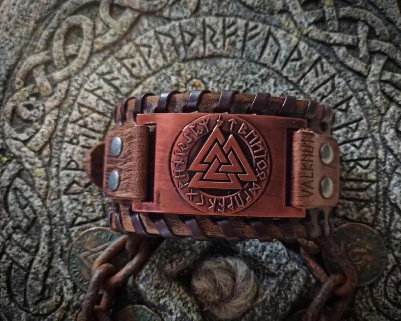Valknut Lederarmband