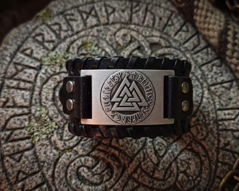 Valknut Lederarmband