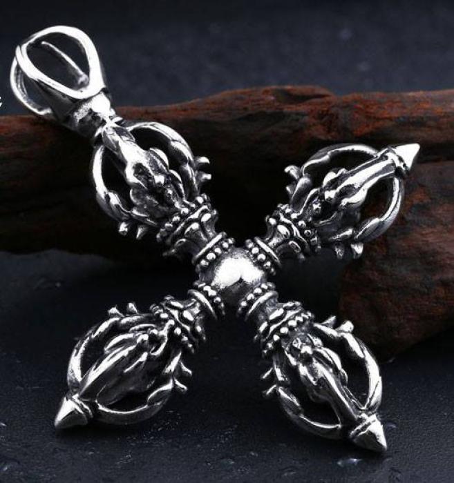 Stainless steel Buddha Dorje pendant