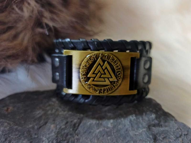 Valknut Lederarmband