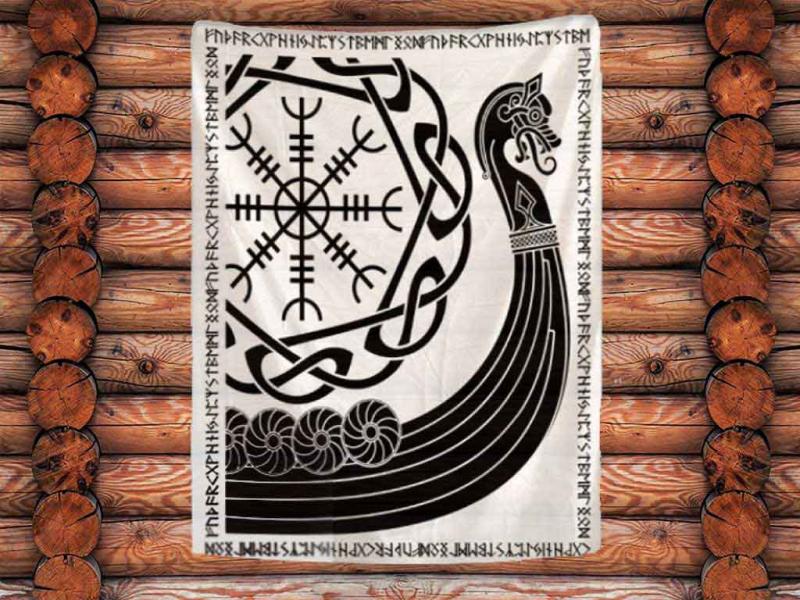 Wikinger Drachenschiff Wandtuch