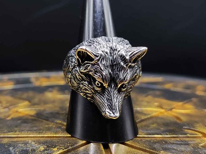 Edelstahl Wolfskopf Ring