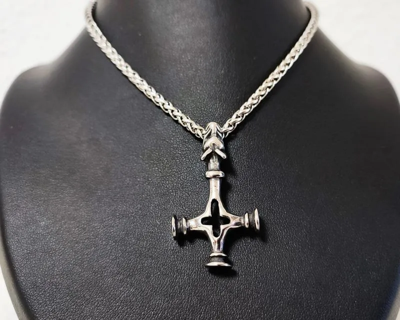 Wolf Cross Pendant Stainless Steel | Nordic Jewelry