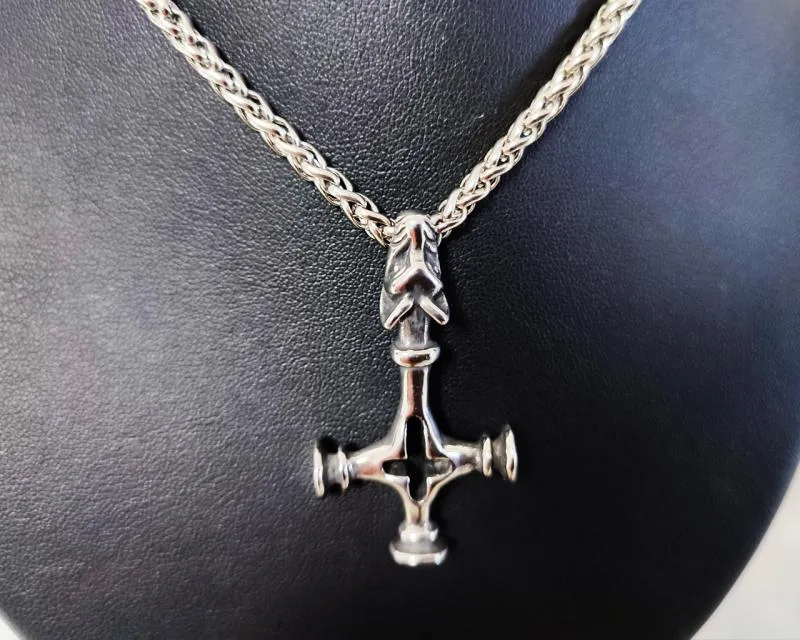 Wolf Cross Pendant Stainless Steel | Nordic Jewelry