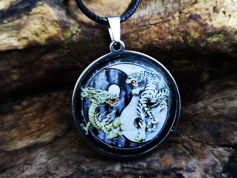 Yin Yang, Dragon, Tiger,Amulet