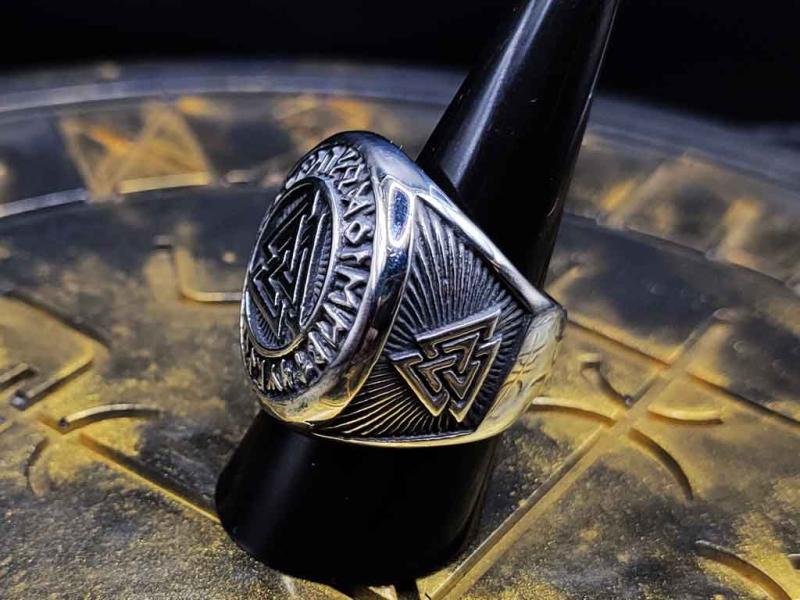 Großer Valknut Edelstahlring