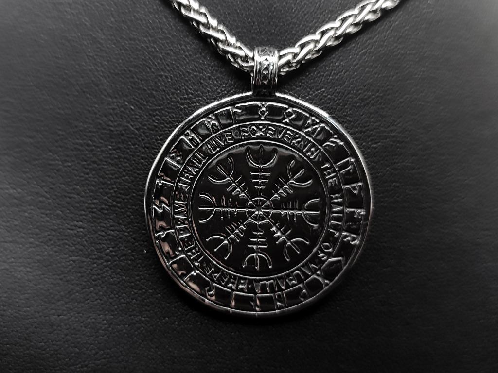 Wikinger Anhänger "Ægishjálmur" aus Edelstahl