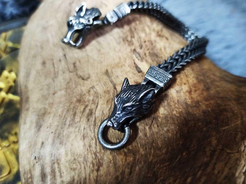 Geri and Freki stainless steel bracelet