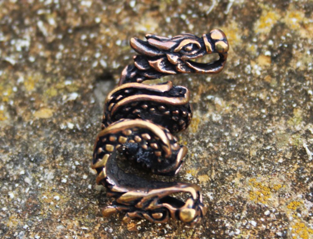 Bronze pearl beard pearl hair bead dragon