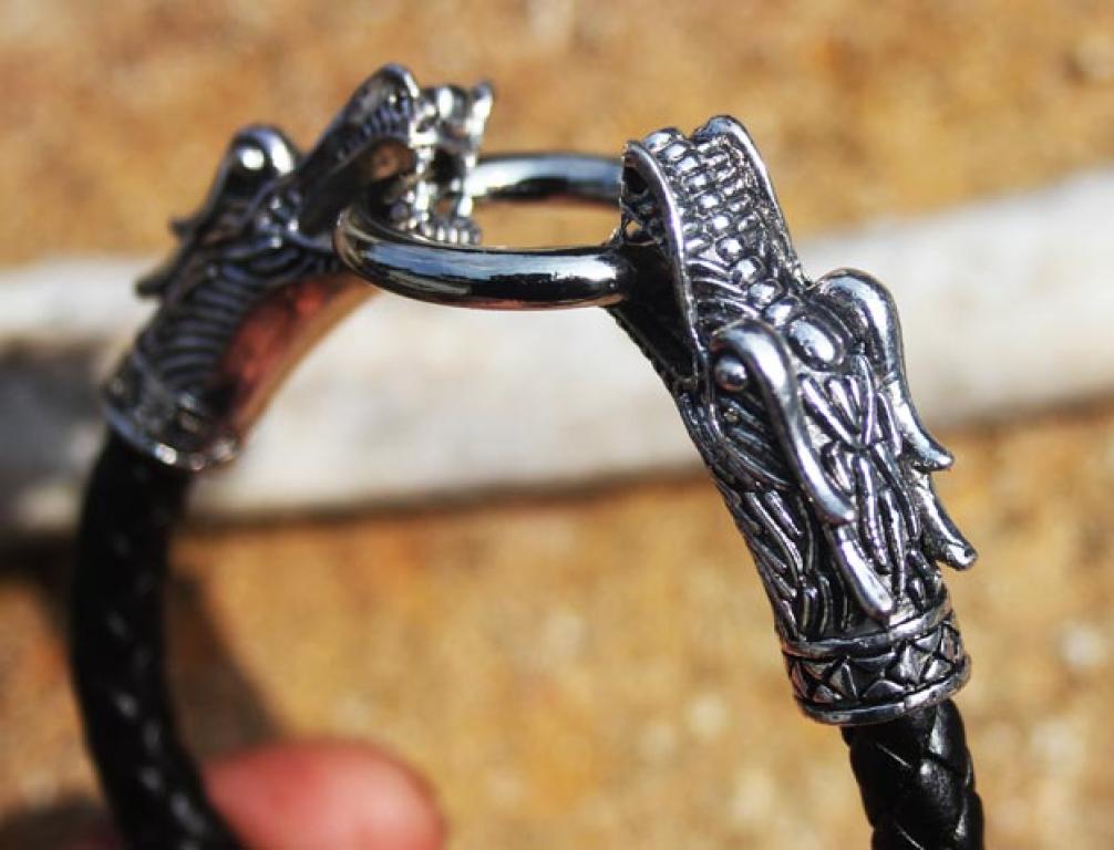 Leather bracelet Dragon