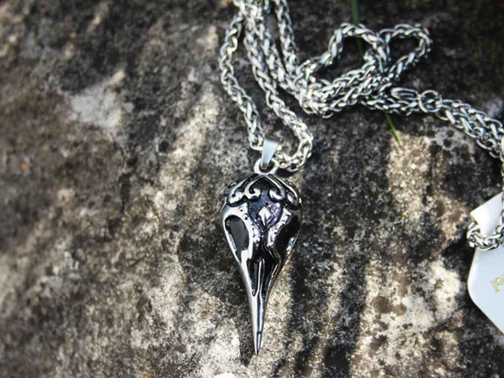 Edelstahl Rabenschädel