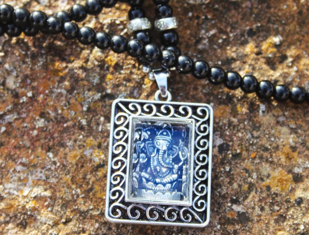 Ganesha an Achat Perlenkette