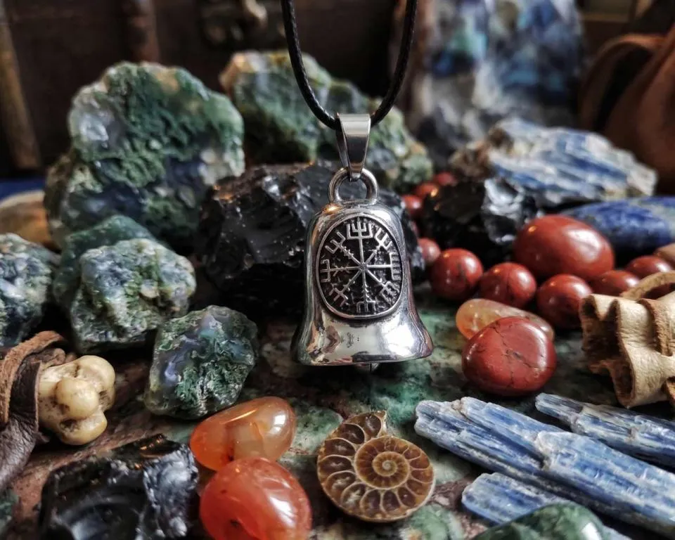 Edelstahlglocke mit Vegvisir verziert