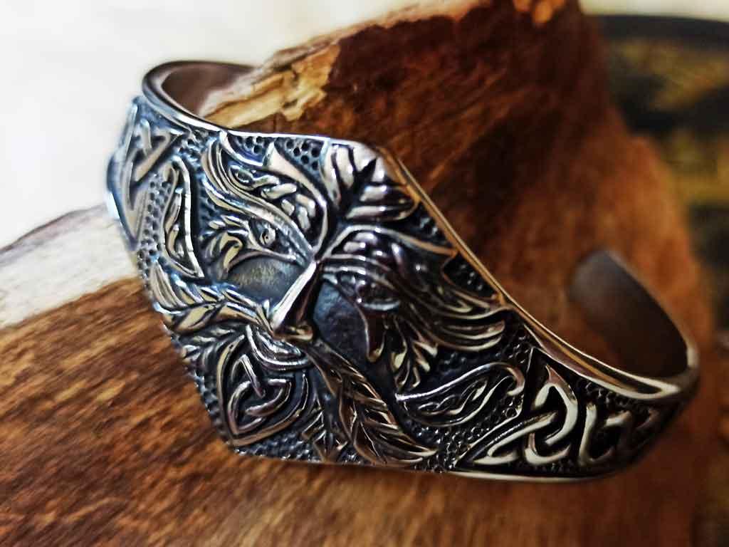 Edelstahlarmreif Green Man